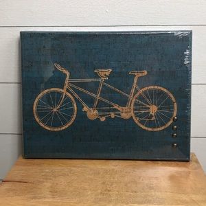 Cork memo board with 4 push pins